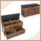 Costway Storage Ottoman Bench Flip Top Wooden Storage Chest with Cushion & 2 Drawers